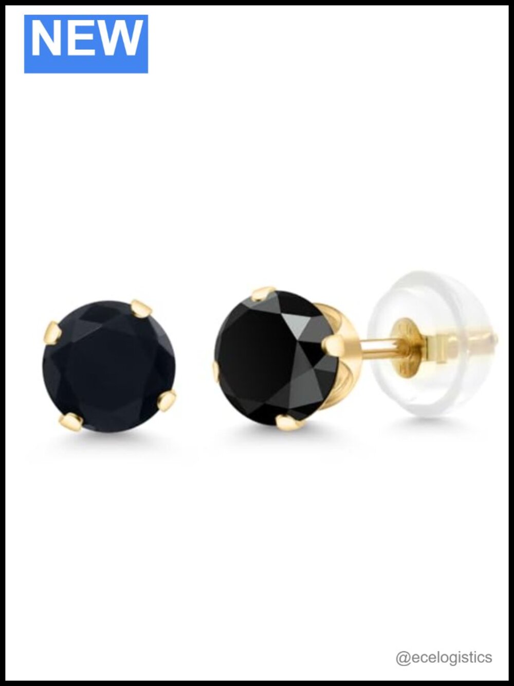 14K Yellow Gold Gemstone Birthstone Stud Earrings 5MM Round 4-Prong